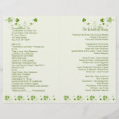 Irish shamrock in a wedow Wedding programme (Achterkant)
