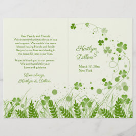 Irish shamrock in a wedow Wedding programme