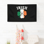 Irish Shamrock Ireland Flag St Patrick Day  Spandoek (Insitu)
