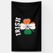 Irish Shamrock Ireland Flag St Patrick Day  Spandoek (Verticaal)