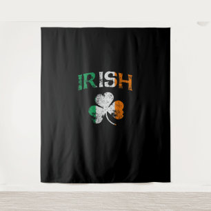 Irish Shamrock Ireland Flag St Patricks Day Vintag Wandkleed