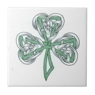 Irish Shamrock Keltische knoop DesignKeramische Te Tegeltje