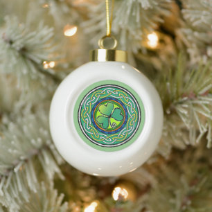 Irish shamrock keramische bal ornament