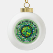Irish shamrock keramische bal ornament (Voorkant)