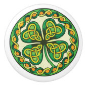 Irish Shamrock Keramische Knop (Voorkant)