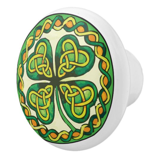 Irish Shamrock Keramische Knop (Rechts)