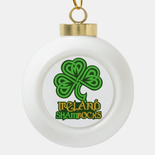 Irish Shamrock-kerstversiering Keramische Bal Ornament (Voorkant)