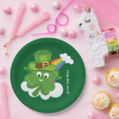 Irish Shamrock * kies uw achtergrondkleur Papieren Bordje (Feest)