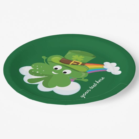 Irish Shamrock * kies uw achtergrondkleur Papieren Bordje (Gekanteld)