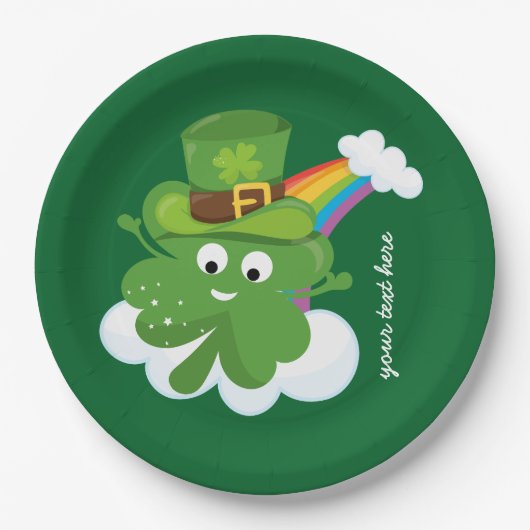 Irish Shamrock * kies uw achtergrondkleur Papieren Bordje (Voorkant)