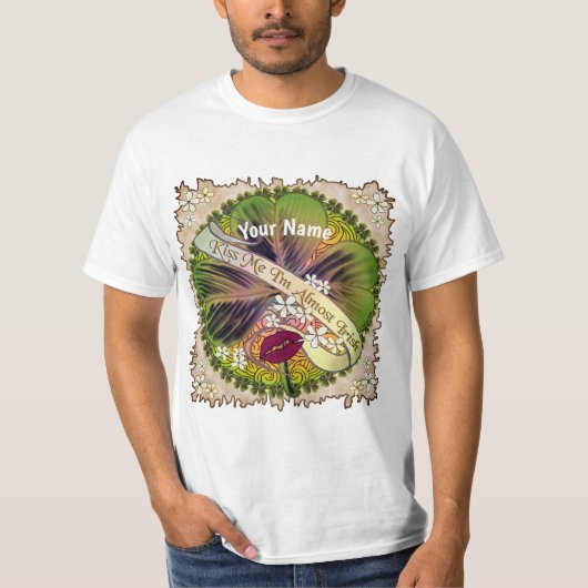 Irish Shamrock Kiss Me T-shirts (Voorkant)