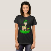Irish Shamrock Leprechaun Alpaca St Patrick's Day T-shirt (Voorkant volledig)