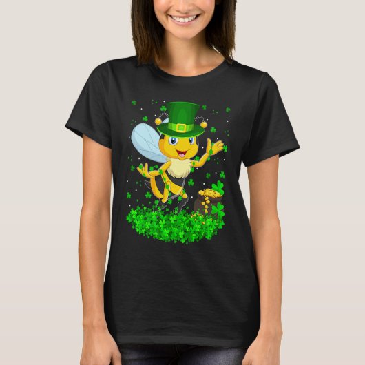 Irish Shamrock Leprechaun Bee St Patrick's Day 1 T-shirt (Voorkant)