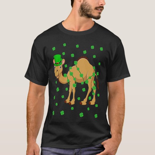 Irish Shamrock Leprechaun Camel St Patrick's Day T-shirt (Voorkant)