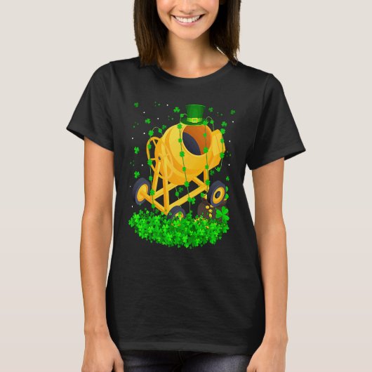 Irish Shamrock Leprechaun Cement Mixer St Patrick' T-shirt (Voorkant)
