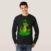 Irish Shamrock Leprechaun Crocodile St Patrick's D T-shirt (Voorkant volledig)
