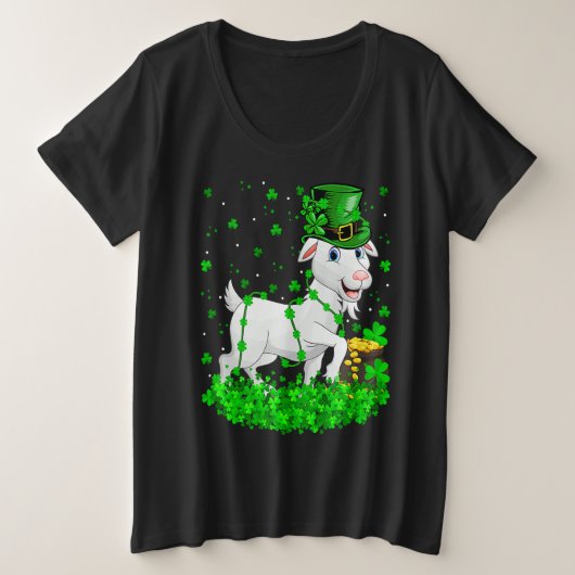 Irish Shamrock Leprechaun Goat St Patrick's Day Grote Maat T-shirt (Design voorkant)