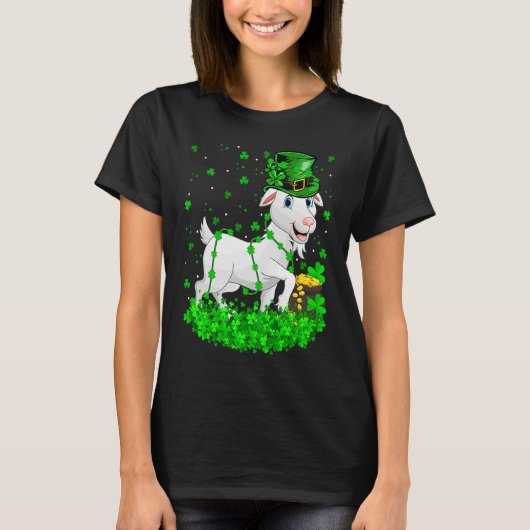 Irish Shamrock Leprechaun Goat St Patrick's Day T-shirt (Voorkant)
