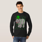 Irish Shamrock Leprechaun Hippopotamus St Patrick' T-shirt (Voorkant volledig)