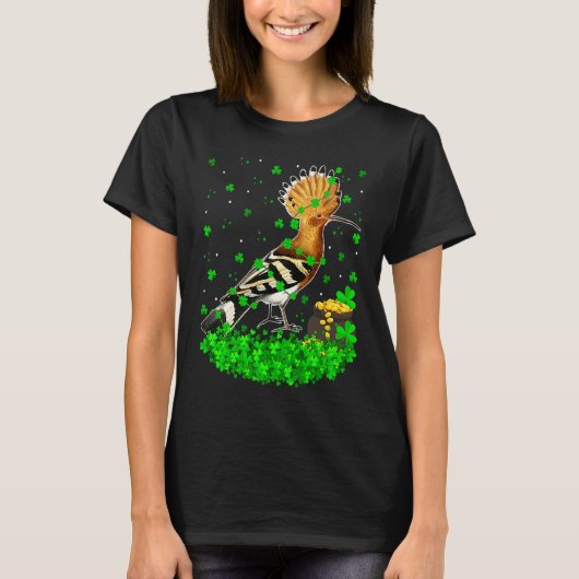 Irish Shamrock Leprechaun Hoopoes Bird St Patrick' T-shirt (Voorkant)