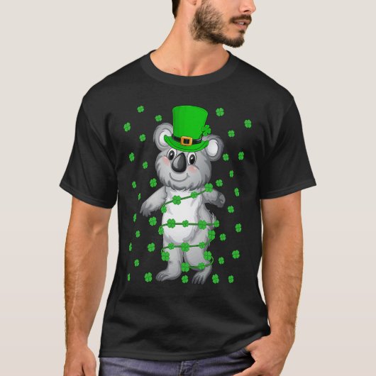 Irish Shamrock Leprechaun Koala St Patrick's Day T-shirt (Voorkant)
