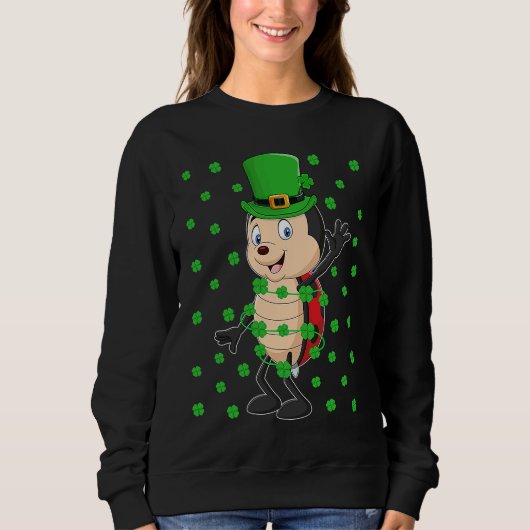 Irish Shamrock Leprechaun Ladybug St Patrick's Day Trui (Voorkant)