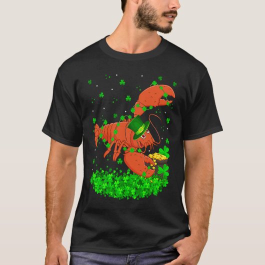 Irish Shamrock Leprechaun Lobster St Patrick's Day T-shirt (Voorkant)