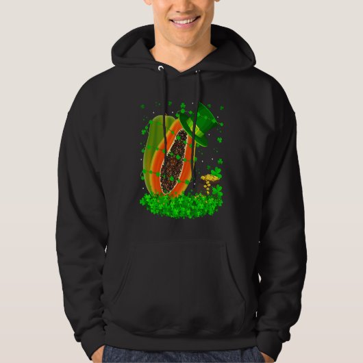 Irish Shamrock Leprechaun Papaya St Patrick's Day Hoodie (Voorkant)