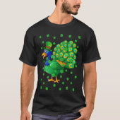 Irish Shamrock Leprechaun Peacock Bird St Patrick' T-shirt (Voorkant)