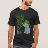 Irish Shamrock Leprechaun Pet Elephant St. Patrick T-shirt (Voorkant)