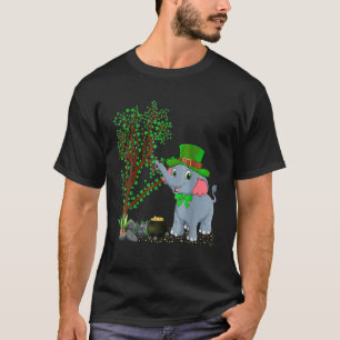 Irish Shamrock Leprechaun Pet Elephant St. Patrick T-shirt