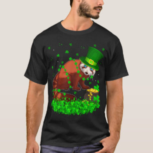Irish Shamrock Leprechaun Red Panda St Patrick's D T-shirt