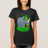 Irish Shamrock Leprechaun Rhino St Patrick's Day T-shirt (Voorkant)