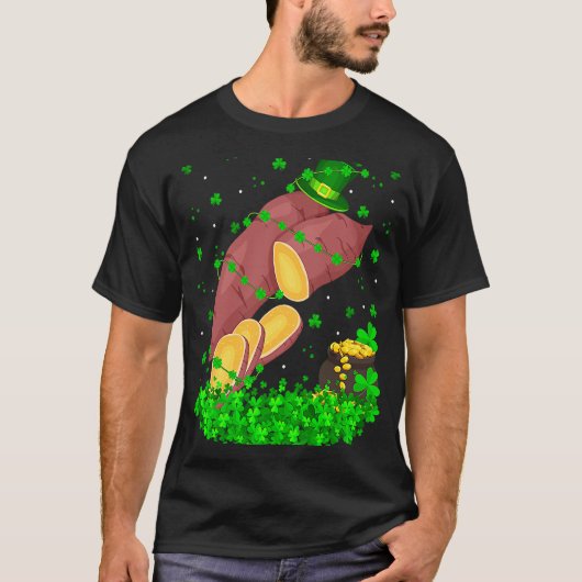 Irish Shamrock Leprechaun Sweet Potato St Patrick' T-shirt (Voorkant)