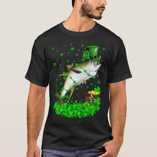 Irish Shamrock Leprechaun Tuna Fish St Patrick's D T-shirt (Voorkant)
