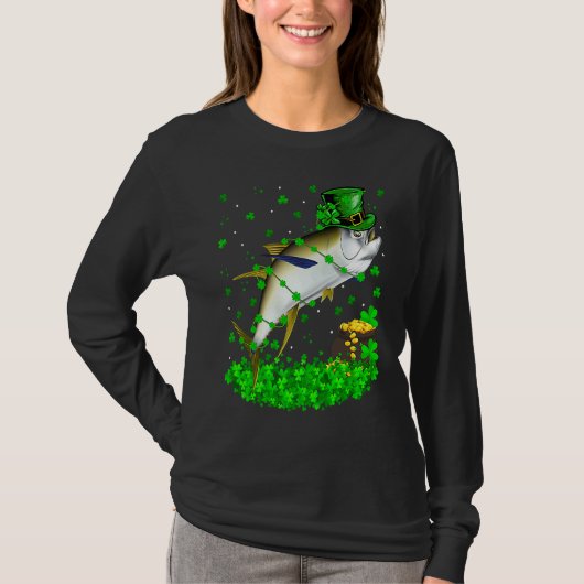 Irish Shamrock Leprechaun Tuna Fish St Patrick's D T-shirt (Voorkant)