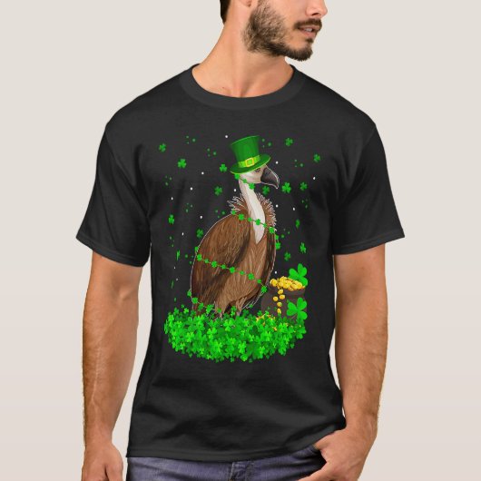 Irish Shamrock Leprechaun Vulture Bird St Patrick' T-shirt (Voorkant)