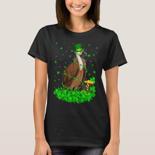 Irish Shamrock Leprechaun Vulture Bird St Patrick' T-shirt (Voorkant)