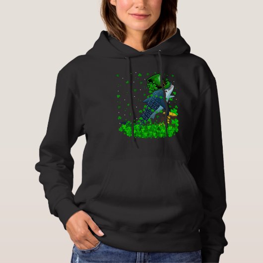 Irish Shamrock Leprechaun Whale Shark St Patrick's Hoodie (Voorkant)