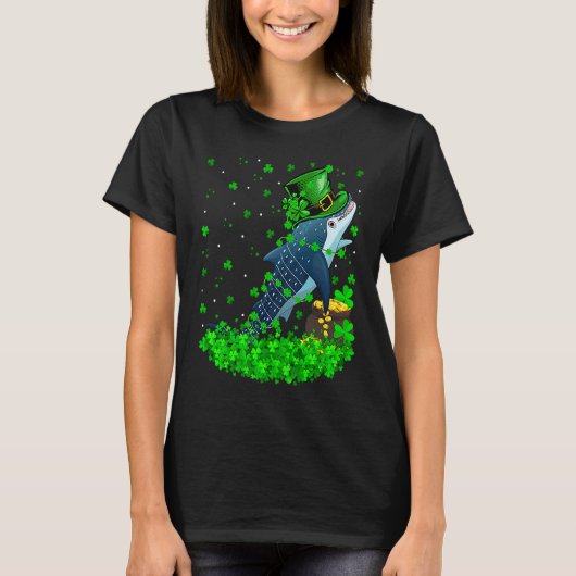 Irish Shamrock Leprechaun Whale Shark St Patrick's T-shirt (Voorkant)