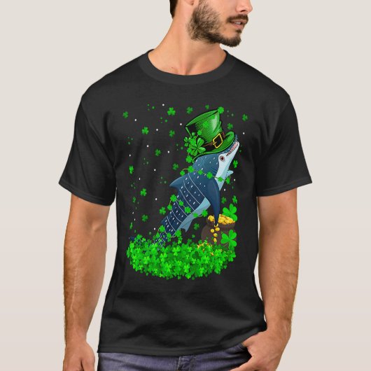 Irish Shamrock Leprechaun Whale Shark St Patrick's T-shirt (Voorkant)
