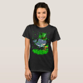 Irish Shamrock Leprechaun Whale St Patrick's Day T-shirt (Voorkant volledig)