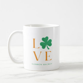 Irish Shamrock Love Mok in Sinaasappel en groen