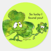 Irish Shamrock Luck Cartoon Sticker (Voorkant)