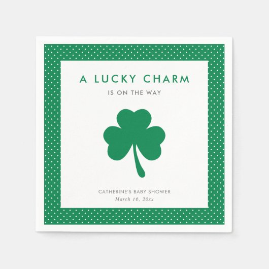 Irish Shamrock Lucky Charm Baby shower Servet (Voorkant)