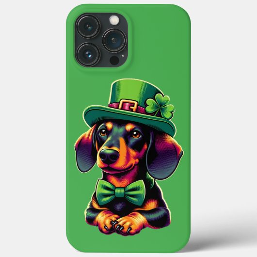Irish Shamrock Lucky Dachshund Dog Patricks Day Case-Mate iPhone Case (Achterkant)
