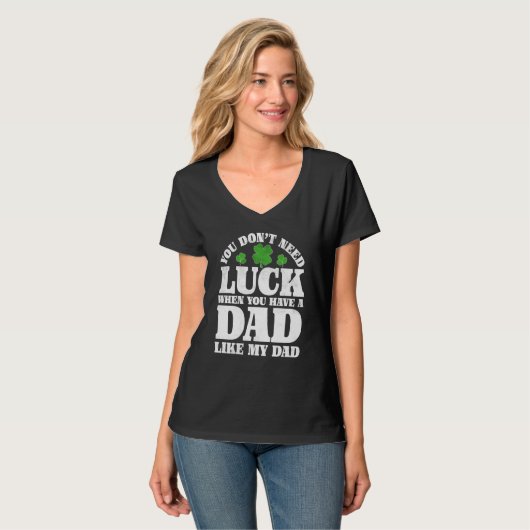 Irish Shamrock Lucky Dad St Patrick's Day Boys Gir T-shirt (Voorkant volledig)