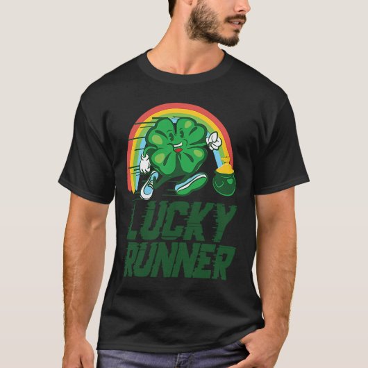 Irish Shamrock Lucky Running Marathon Team St Patr T-shirt (Voorkant)