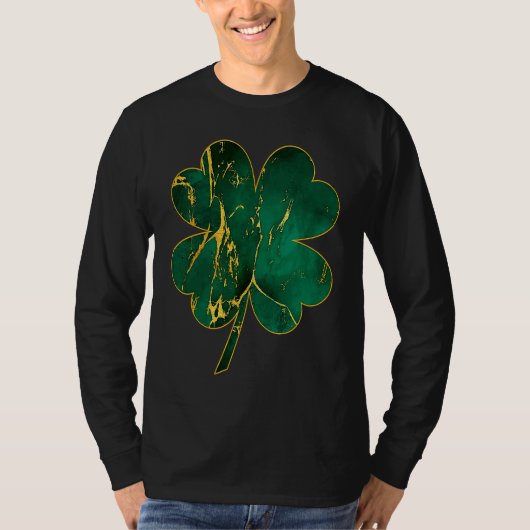 Irish Shamrock Marble Saint Patrick's Day Go Lucky T-shirt (Voorkant)