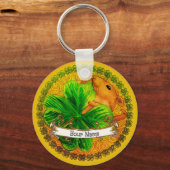 Irish shamrock Mouse aangepaste sleutelhangers (Voorkant)
